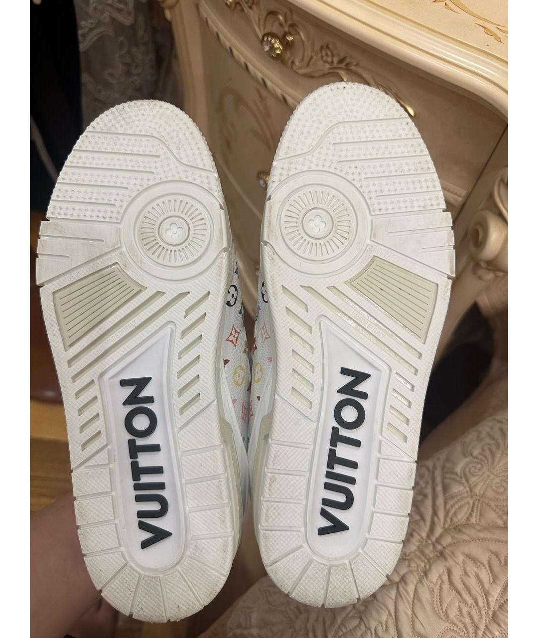 LOUIS VUITTON Белые кожаные кеды, фото 5
