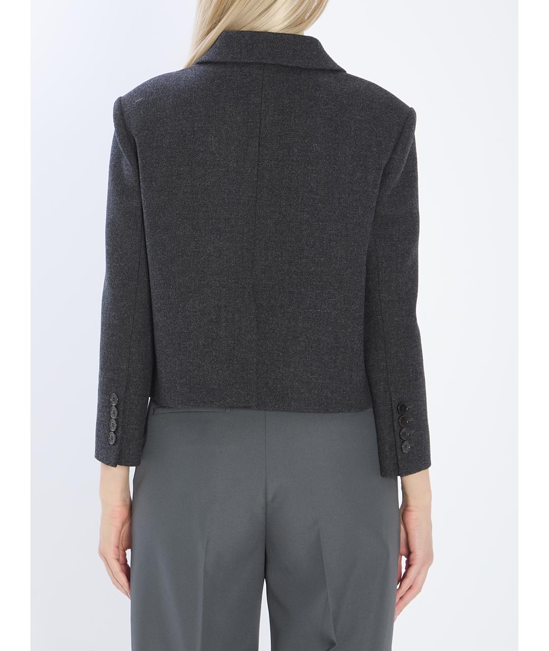 GUCCI Антрацитовый шерстяной жакет/пиджак, фото 5