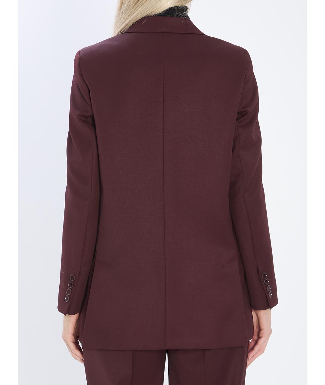 MAX MARA Бордовый шерстяной жакет/пиджак, фото 4