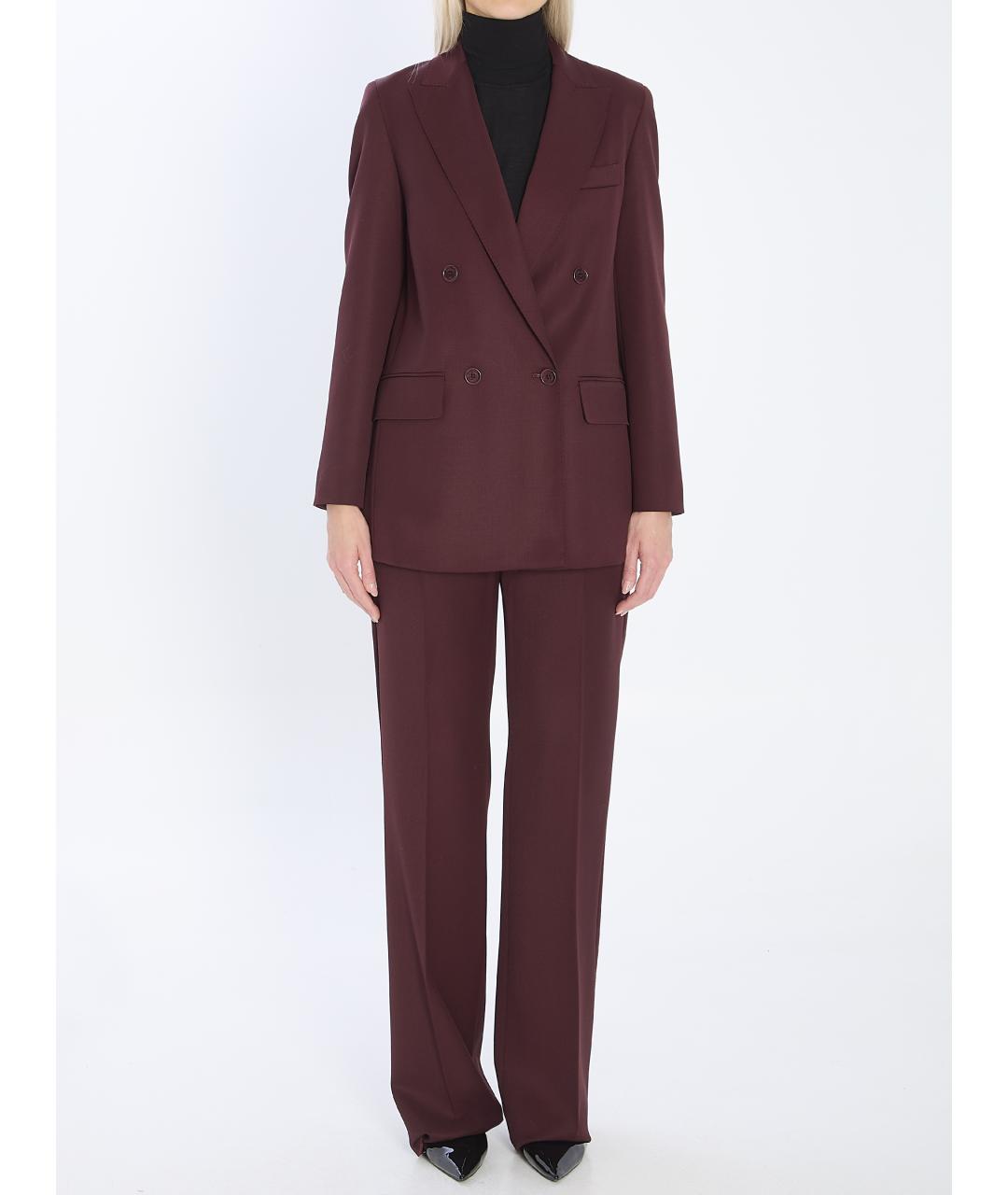 MAX MARA Бордовый шерстяной жакет/пиджак, фото 5