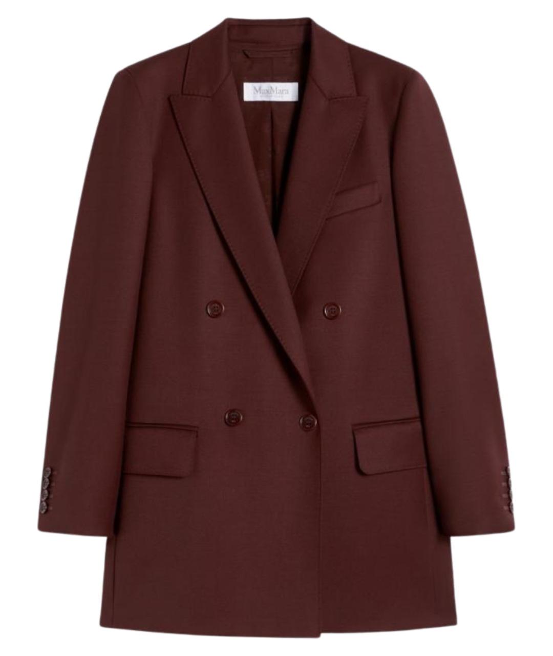 MAX MARA Бордовый шерстяной жакет/пиджак, фото 1