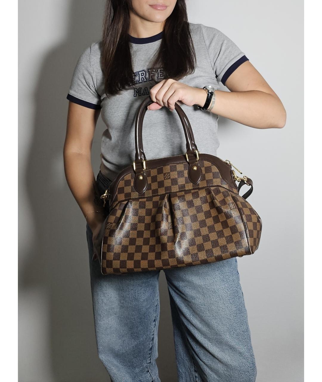 LOUIS VUITTON Коричневая кожаная сумка с короткими ручками, фото 9