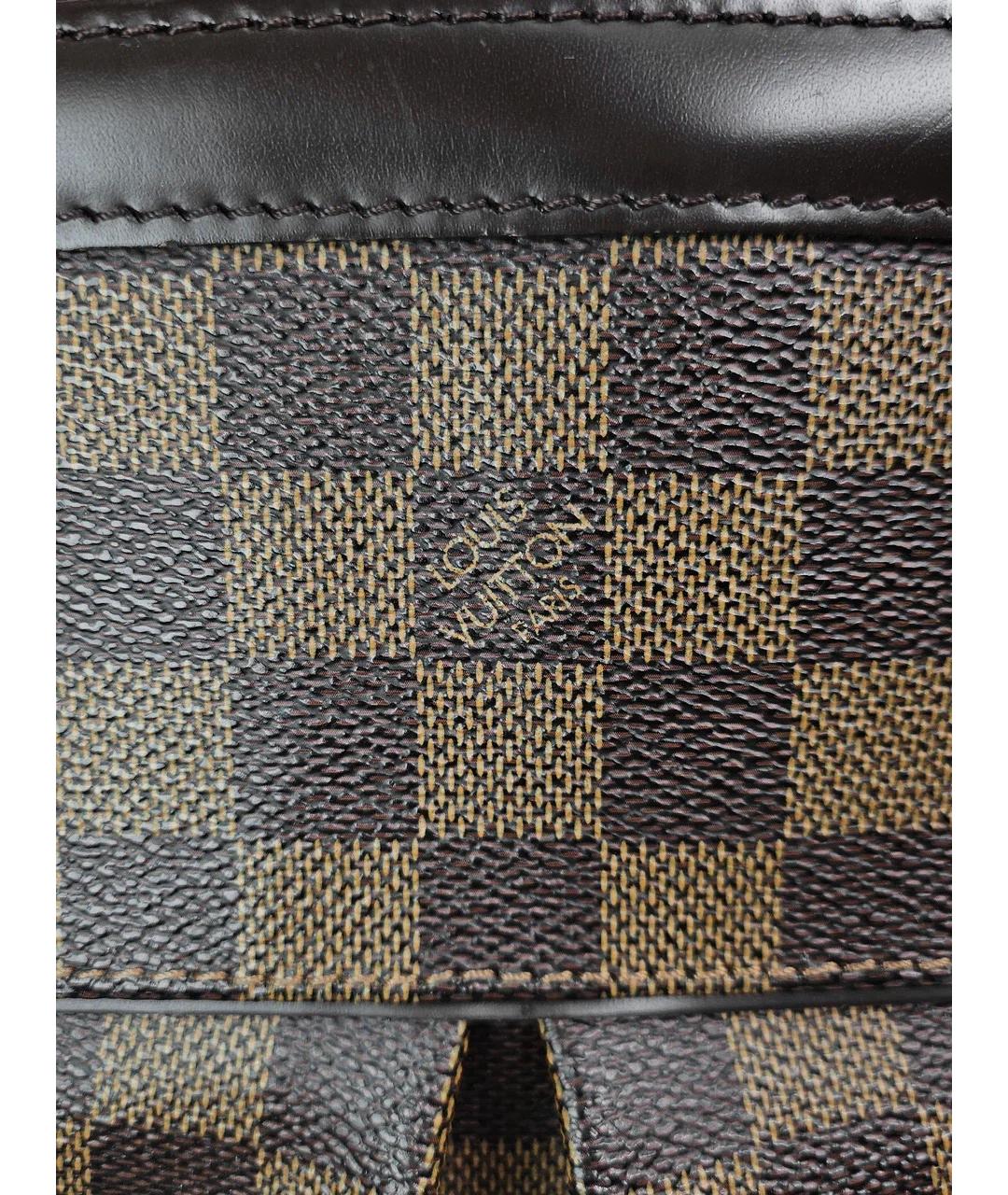 LOUIS VUITTON Коричневая кожаная сумка с короткими ручками, фото 6