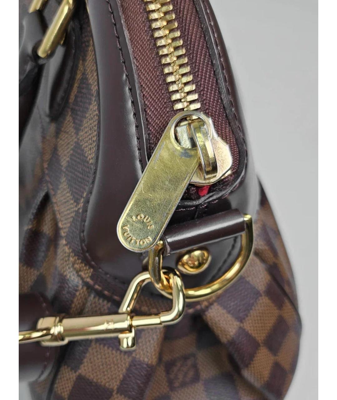 LOUIS VUITTON Коричневая кожаная сумка с короткими ручками, фото 7