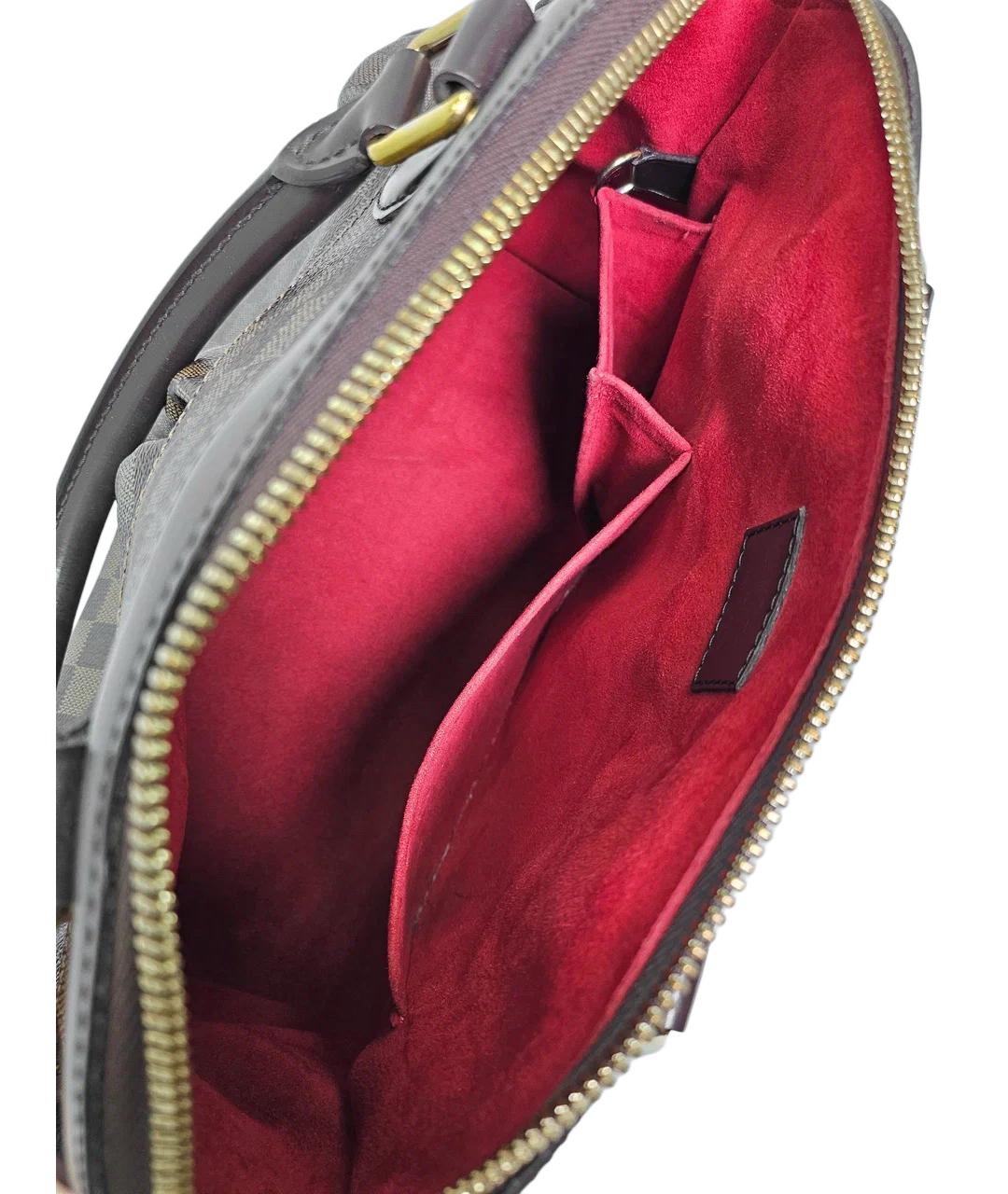 LOUIS VUITTON Коричневая кожаная сумка с короткими ручками, фото 5