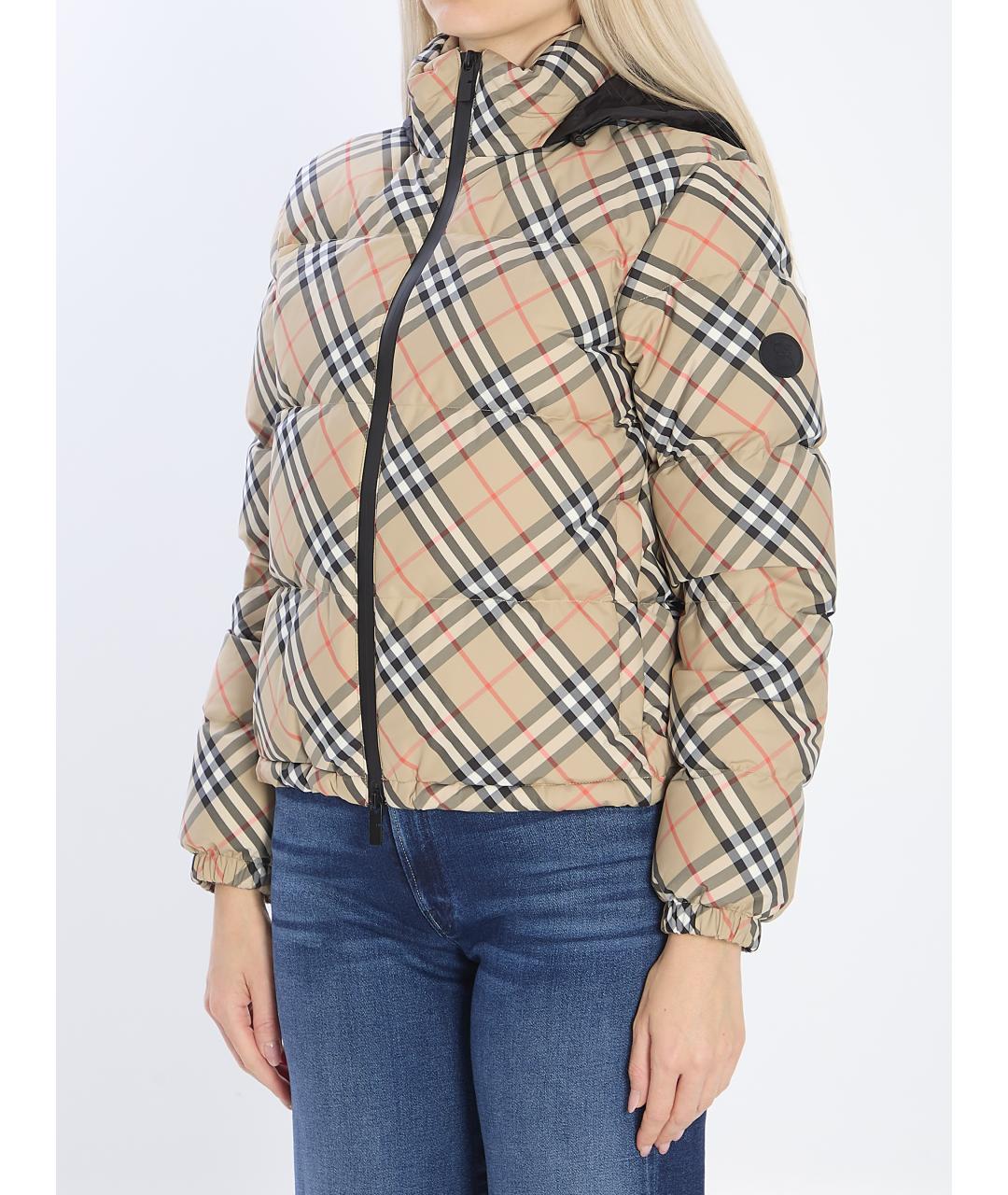 BURBERRY Бежевый полиэстеровый пуховик, фото 3