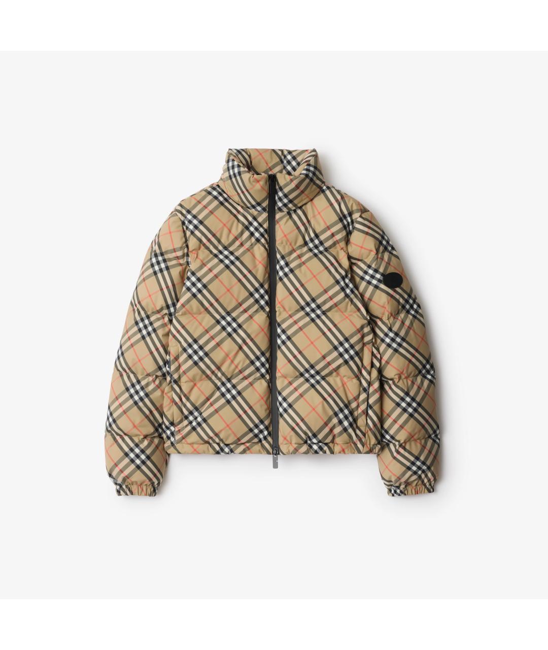BURBERRY Бежевый полиэстеровый пуховик, фото 6