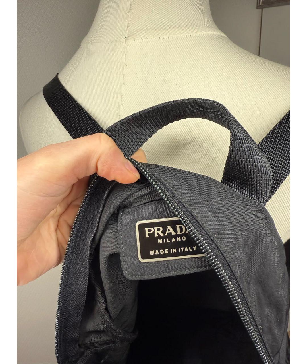 PRADA Черный синтетический рюкзак, фото 7
