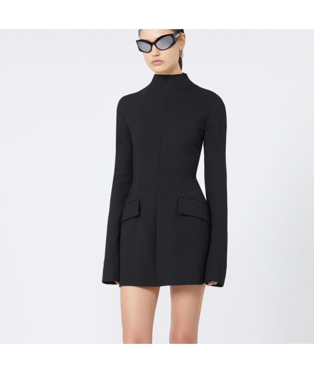 SPORTMAX Черное полиэстеровое коктейльное платье, фото 2