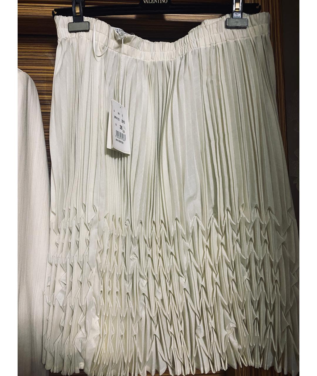 GIVENCHY Бежевый хлопко-эластановый костюм с юбками, фото 3