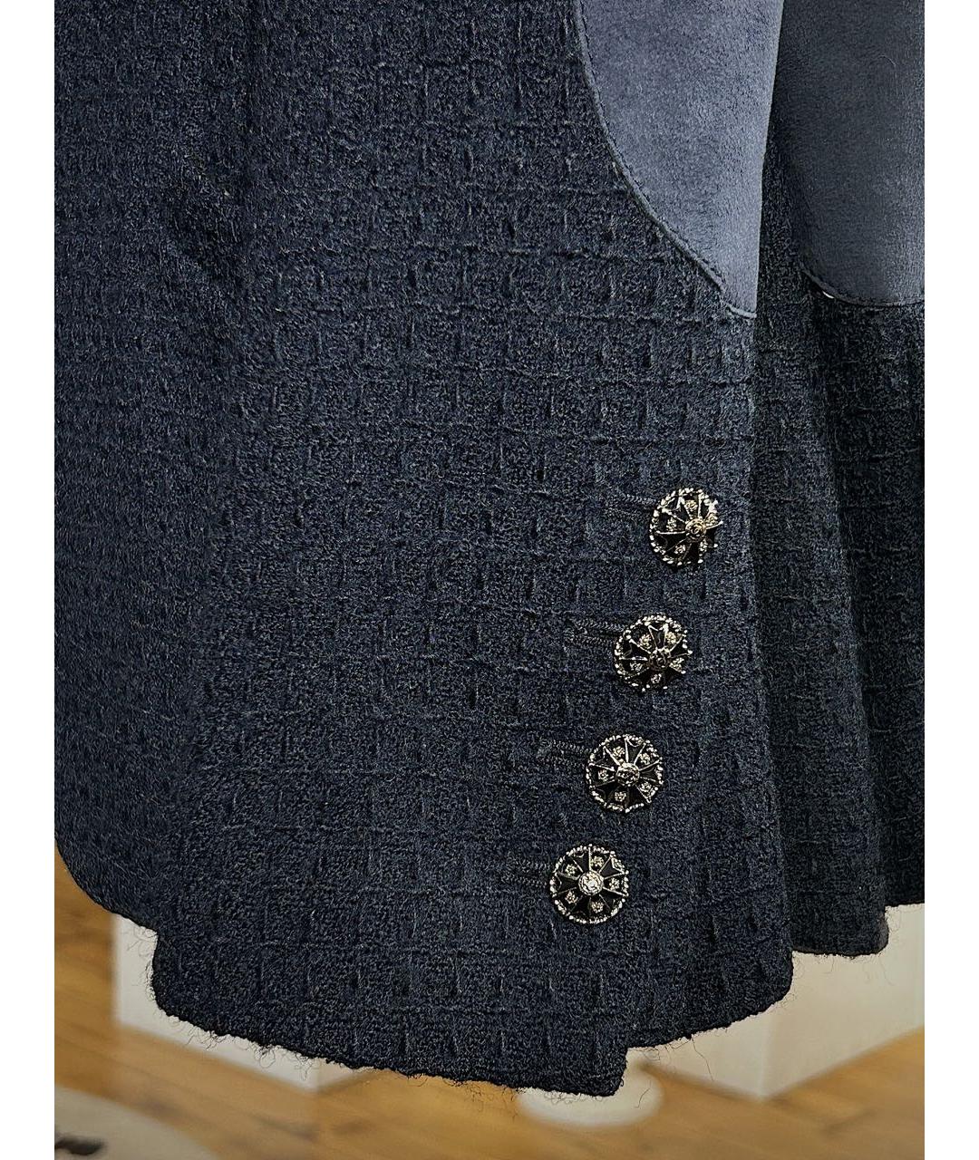 CHANEL Темно-синий шерстяной жакет/пиджак, фото 3