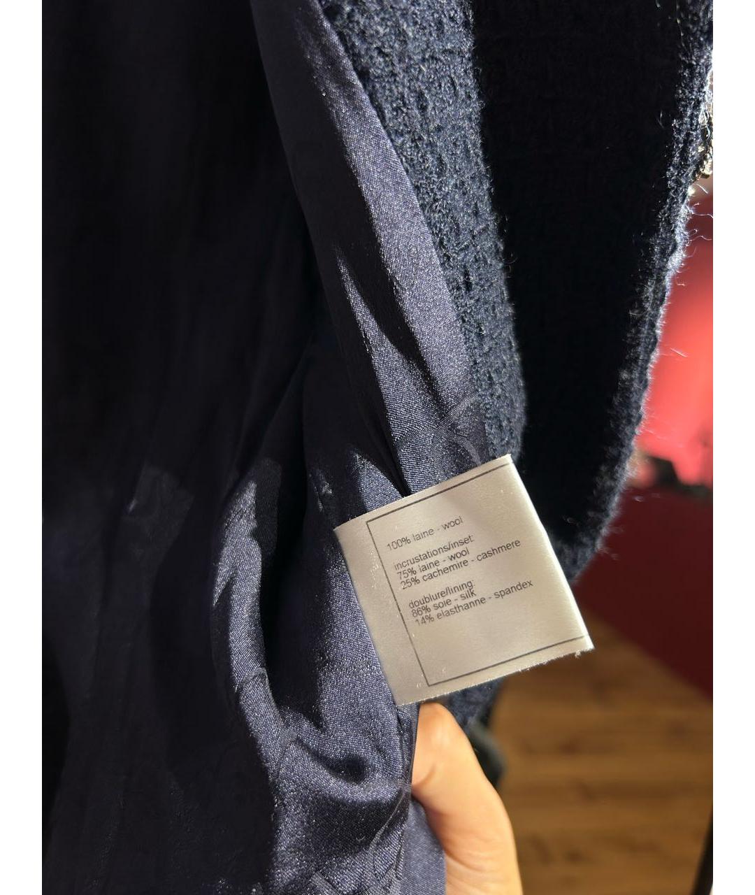 CHANEL Темно-синий шерстяной жакет/пиджак, фото 6