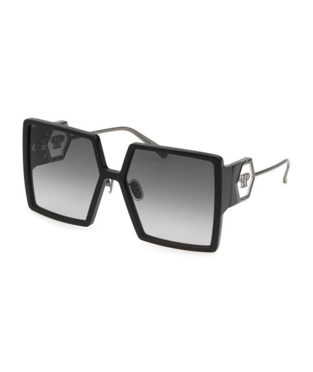 PHILIPP PLEIN Черные пластиковые солнцезащитные очки, фото 4
