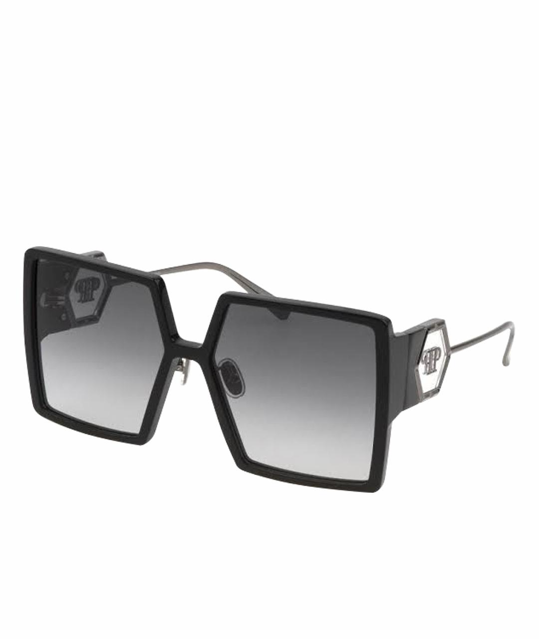 PHILIPP PLEIN Черные пластиковые солнцезащитные очки, фото 1