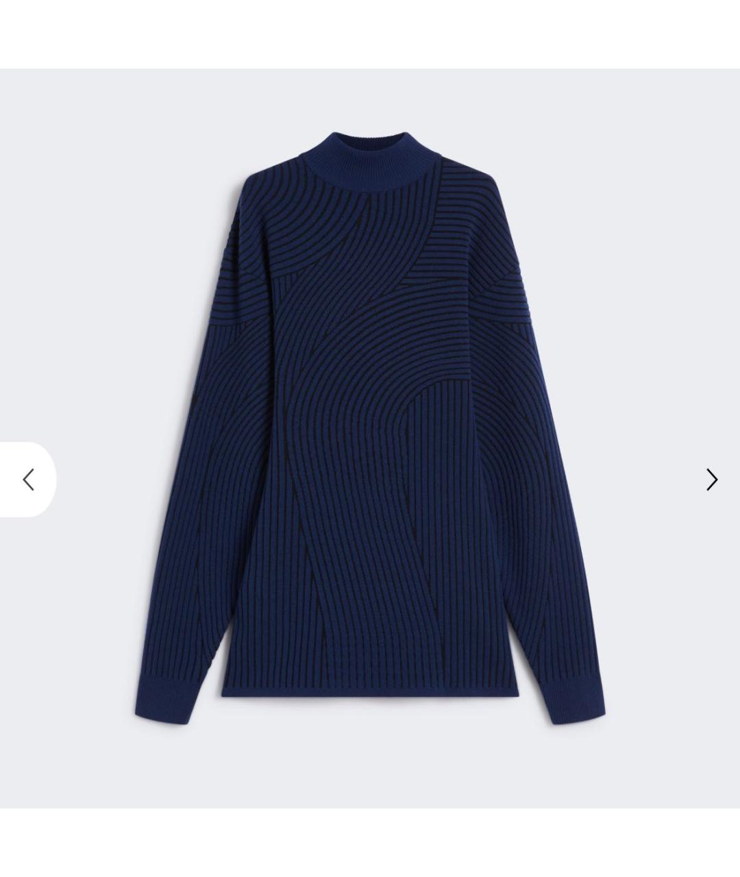 SPORTMAX Темно-синее шерстяное коктейльное платье, фото 4