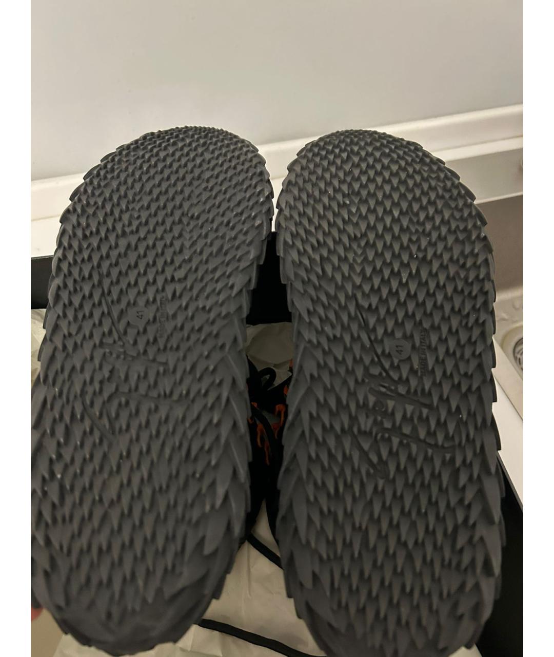 GIUSEPPE ZANOTTI DESIGN Черные кожаные высокие кроссовки / кеды, фото 5