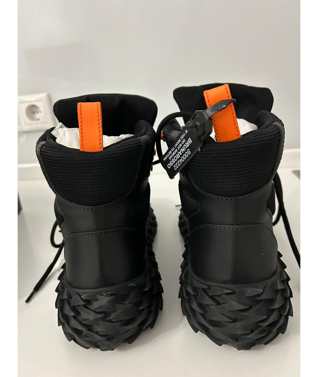 GIUSEPPE ZANOTTI DESIGN Черные кожаные высокие кроссовки / кеды, фото 4