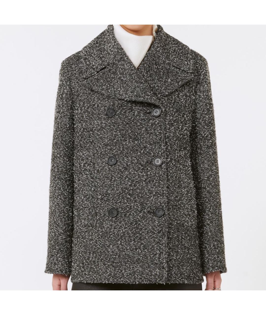SPORTMAX Серое шерстяное пальто, фото 2