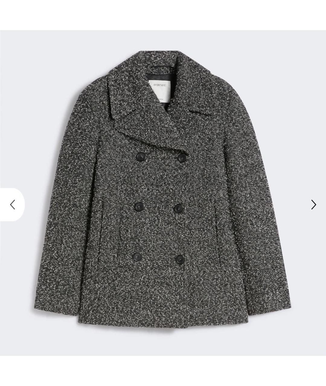 SPORTMAX Серое шерстяное пальто, фото 5