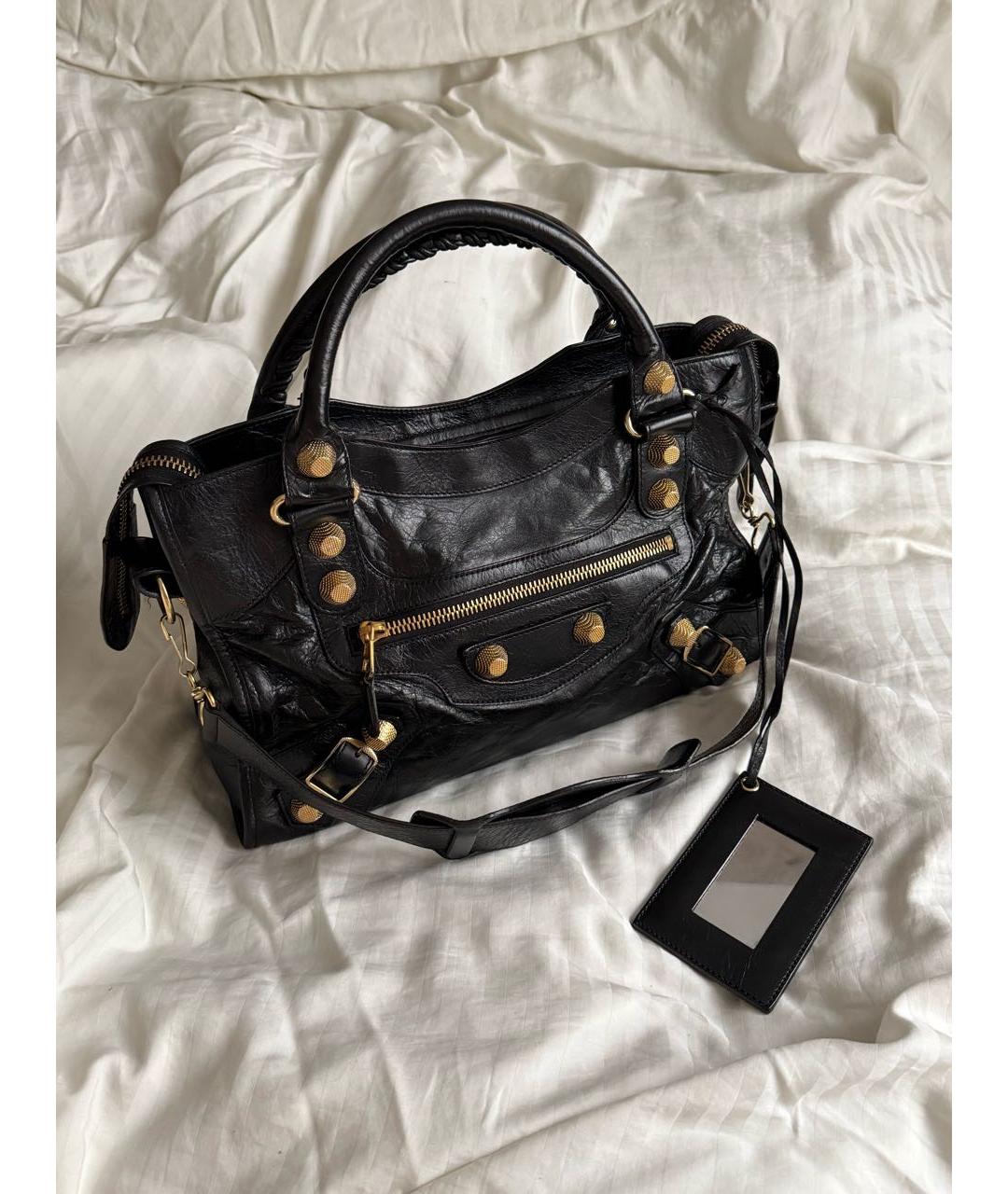 BALENCIAGA Черная кожаная сумка с короткими ручками, фото 9