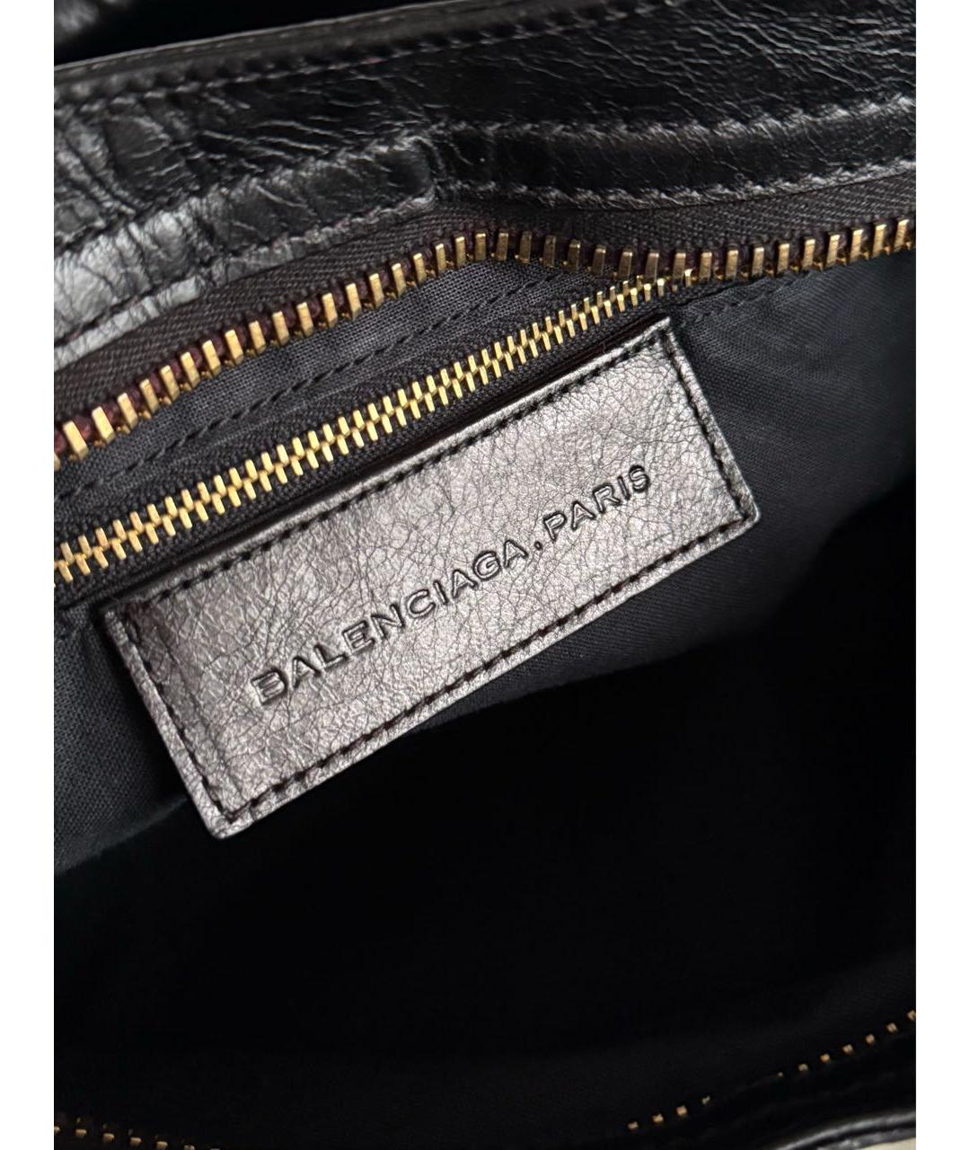 BALENCIAGA Черная кожаная сумка с короткими ручками, фото 7