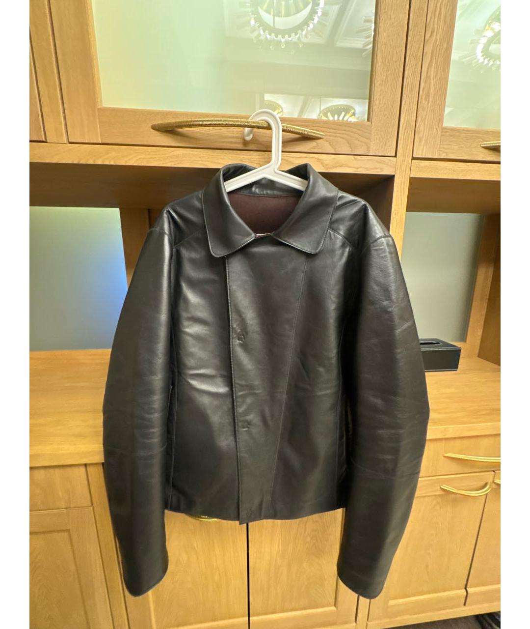 EMPORIO ARMANI Черная кожаная куртка, фото 5