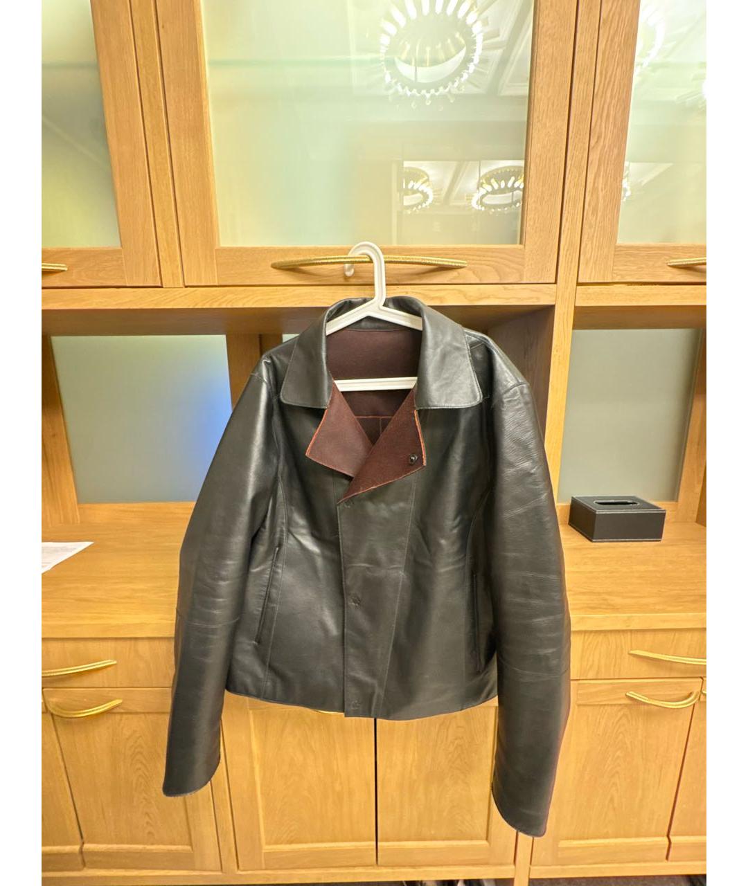 EMPORIO ARMANI Черная кожаная куртка, фото 7