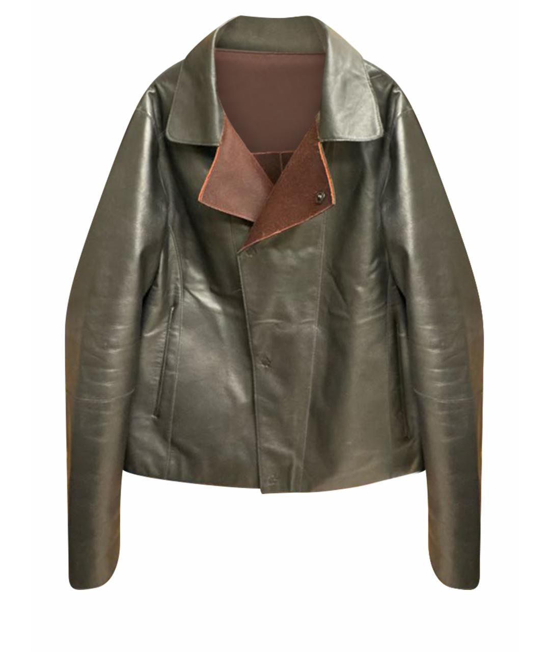 EMPORIO ARMANI Черная кожаная куртка, фото 1