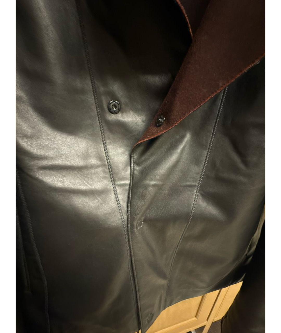 EMPORIO ARMANI Черная кожаная куртка, фото 4