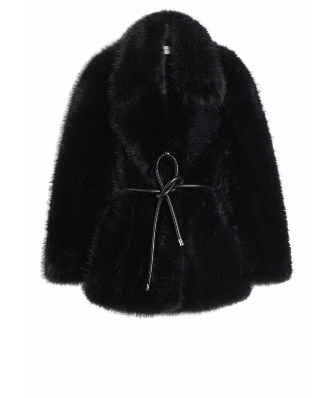 SPORTMAX Черная полиэстеровая шуба, фото 1