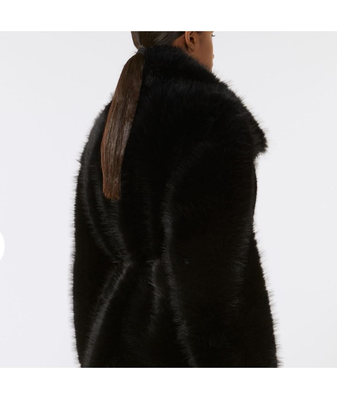 SPORTMAX Черная полиэстеровая шуба, фото 3