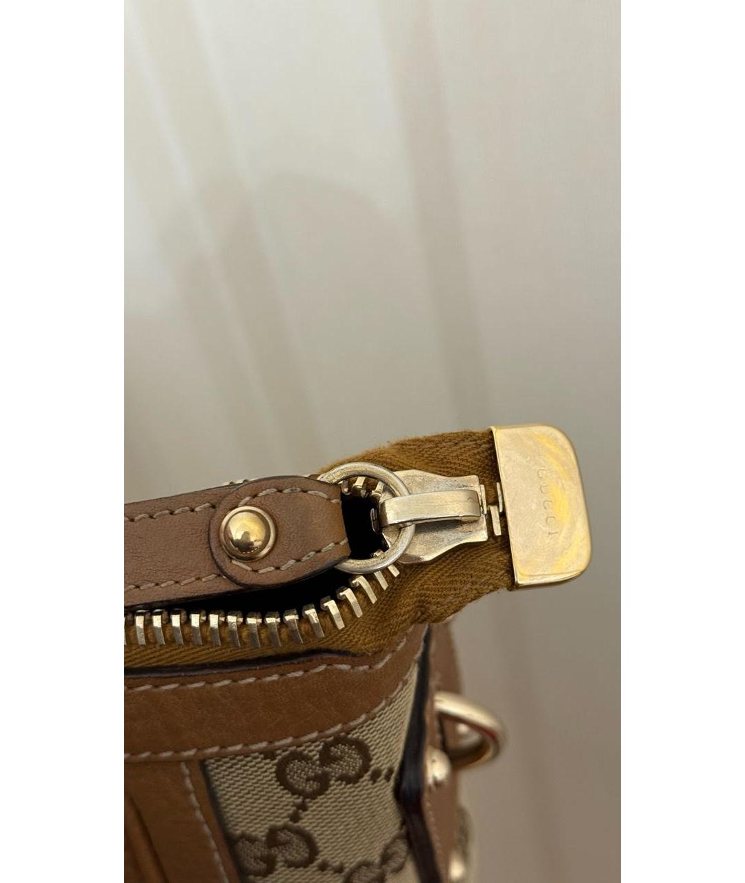 GUCCI Бежевая тканевая сумка тоут, фото 6