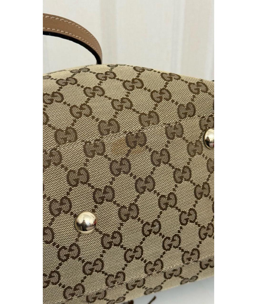 GUCCI Бежевая тканевая сумка тоут, фото 8