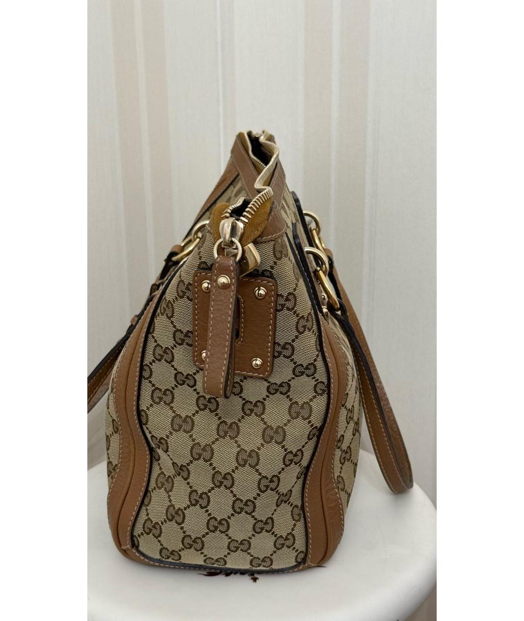 GUCCI Бежевая тканевая сумка тоут, фото 3