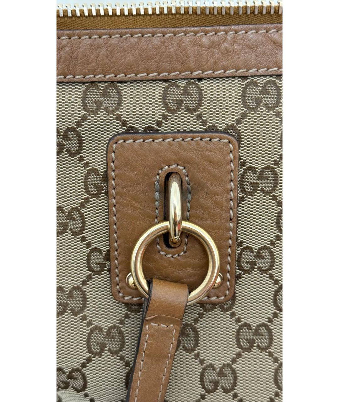 GUCCI Бежевая тканевая сумка тоут, фото 5
