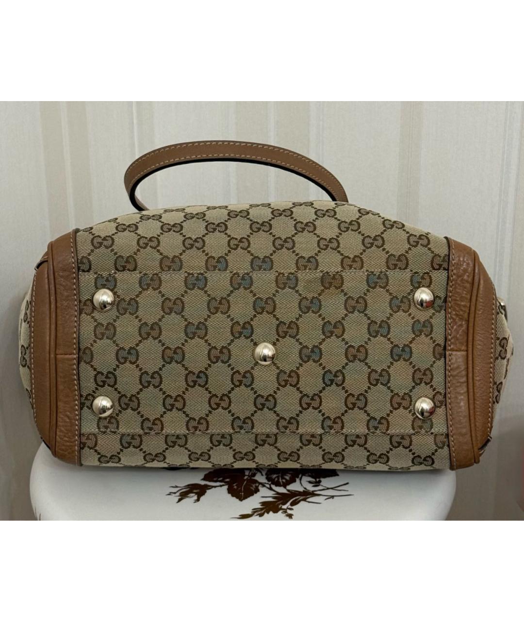 GUCCI Бежевая тканевая сумка тоут, фото 7