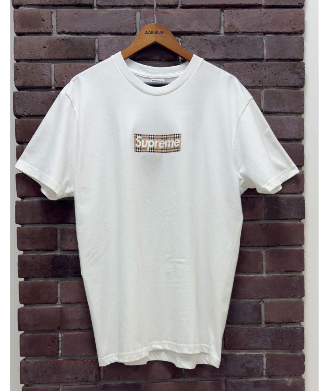 SUPREME Белая хлопковая футболка, фото 8