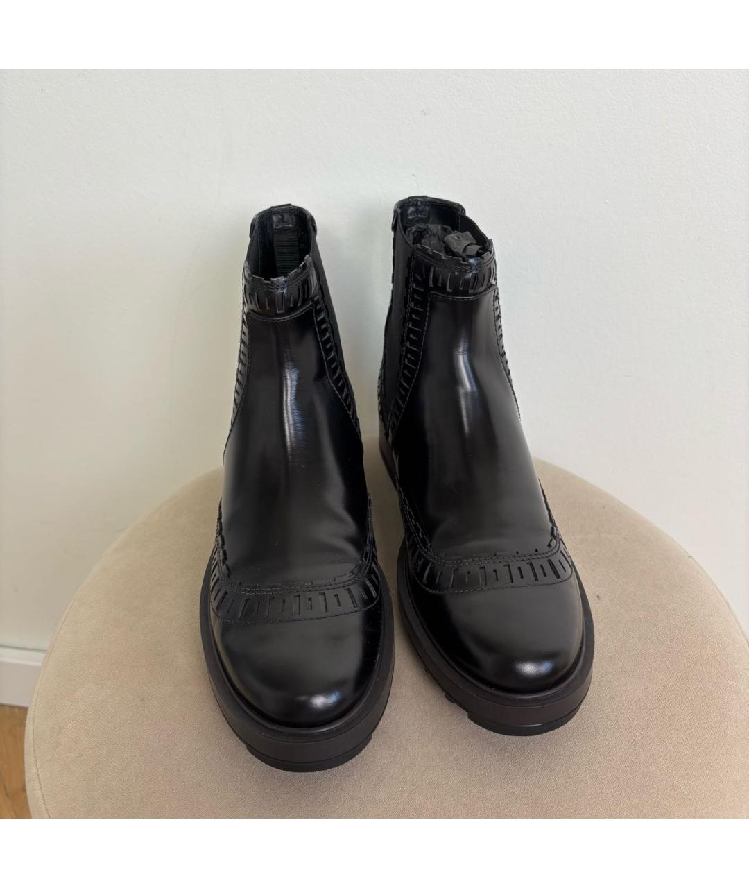 TOD'S Черные полусапоги из лакированной кожи, фото 2