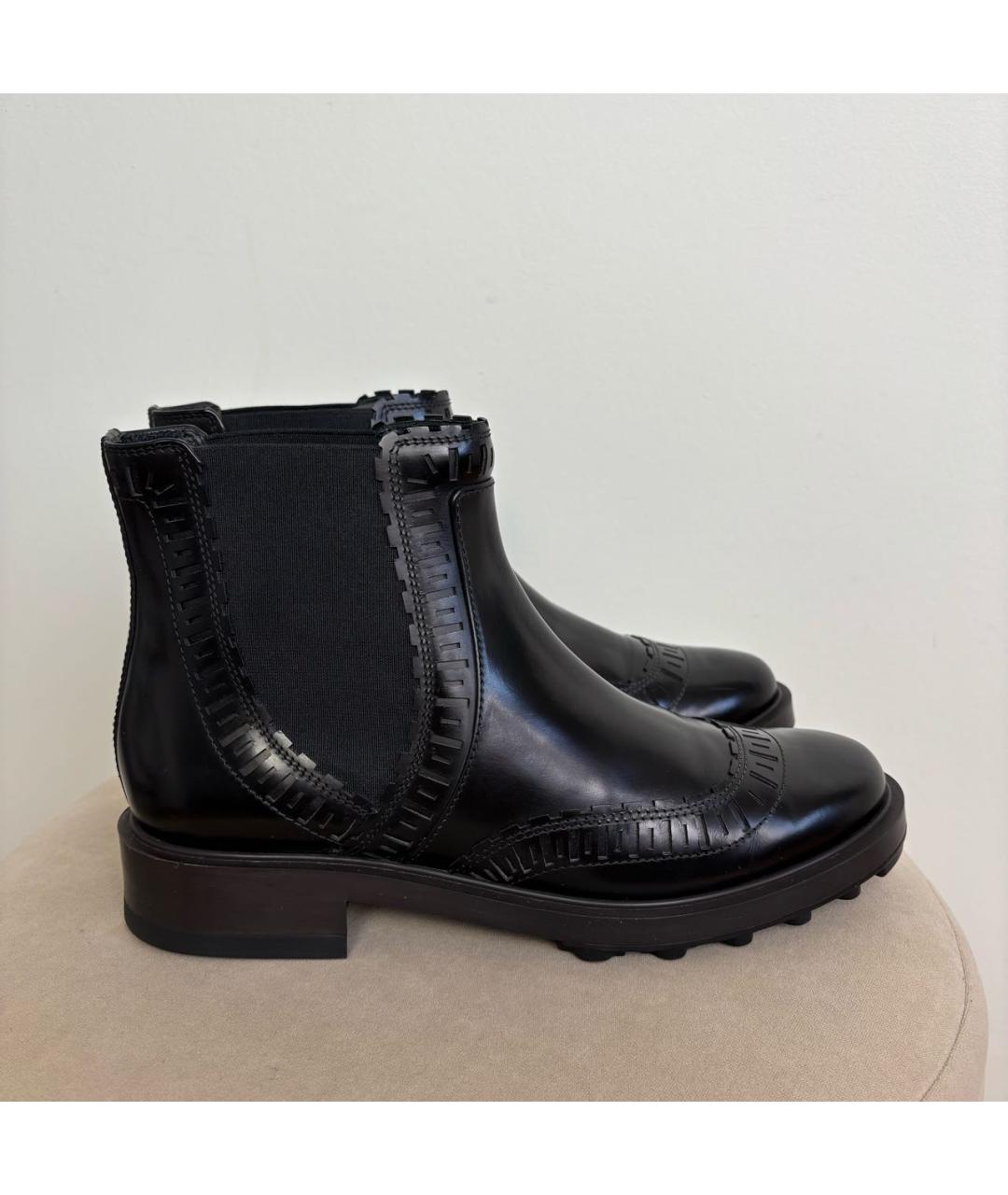 TOD'S Черные полусапоги из лакированной кожи, фото 9