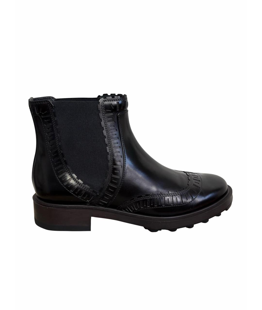 TOD'S Черные полусапоги из лакированной кожи, фото 1