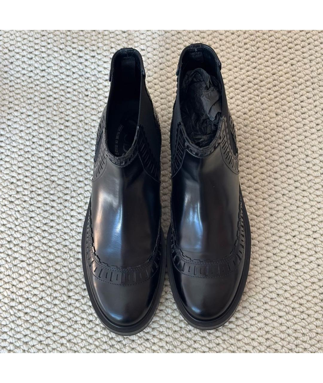 TOD'S Черные полусапоги из лакированной кожи, фото 7