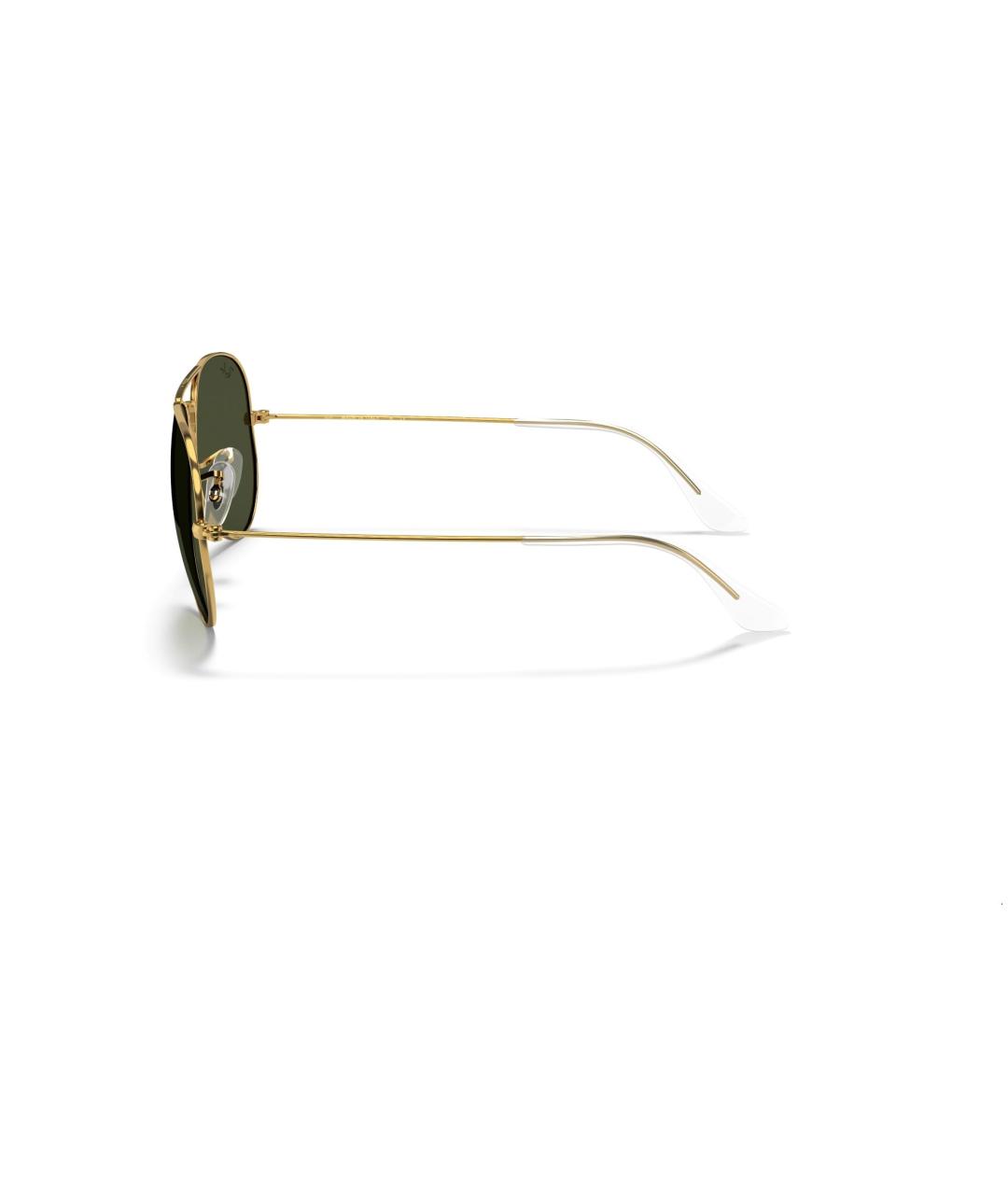 RAY BAN Золотые металлические солнцезащитные очки, фото 6