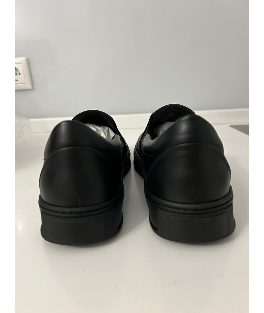 PHILIPP PLEIN Черные кожаные лоферы, фото 4