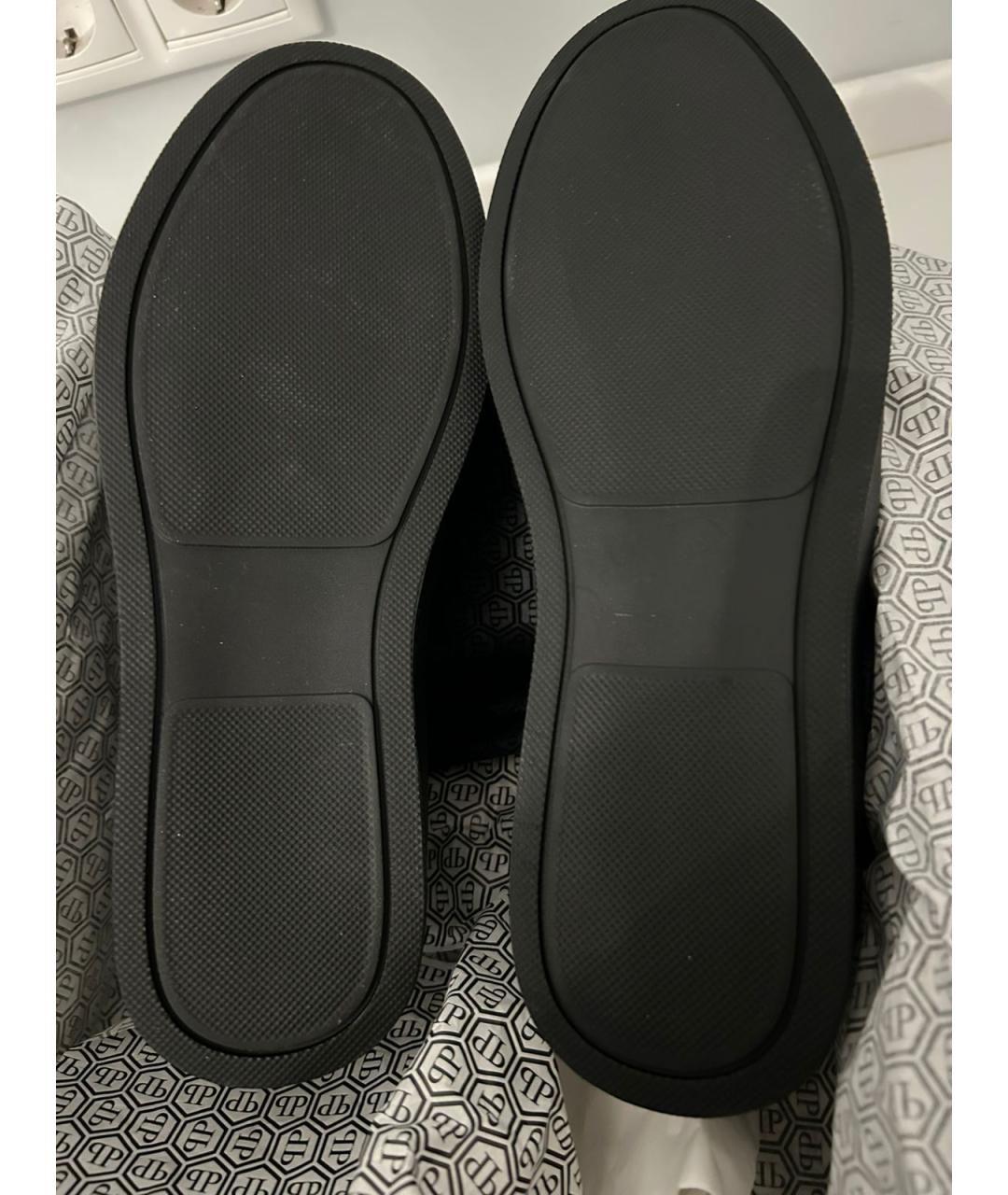 PHILIPP PLEIN Черные кожаные лоферы, фото 5