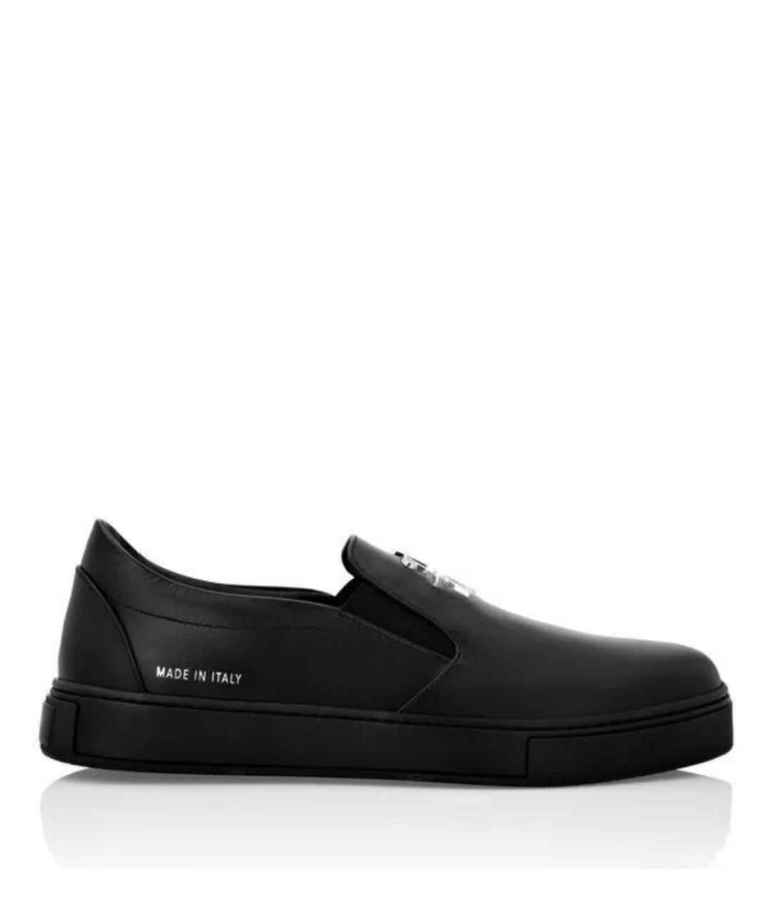 PHILIPP PLEIN Черные кожаные лоферы, фото 7