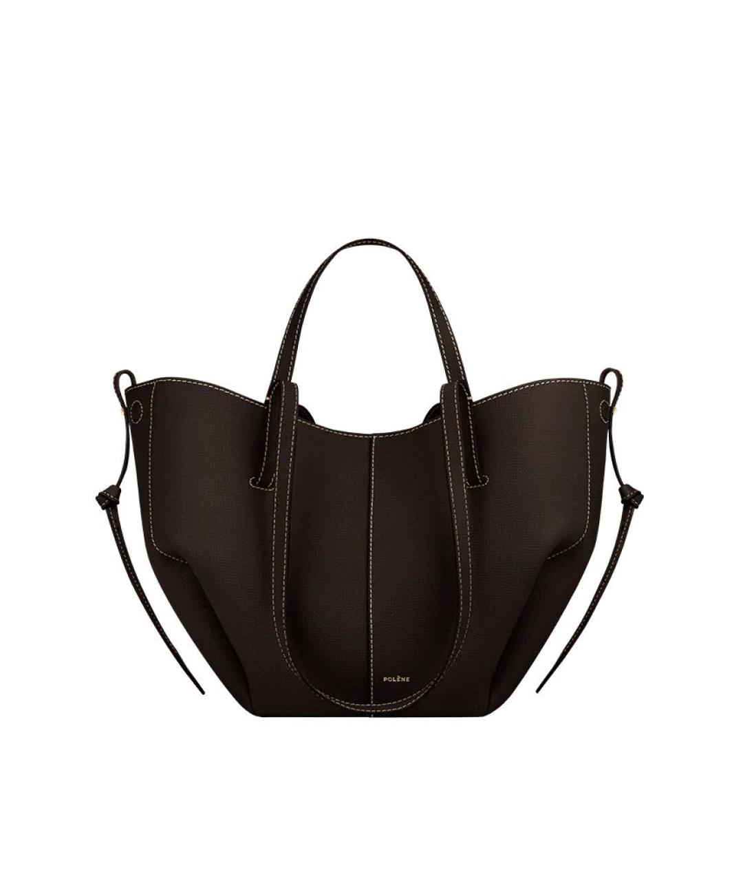 POLENE Коричневая кожаная сумка тоут, фото 5