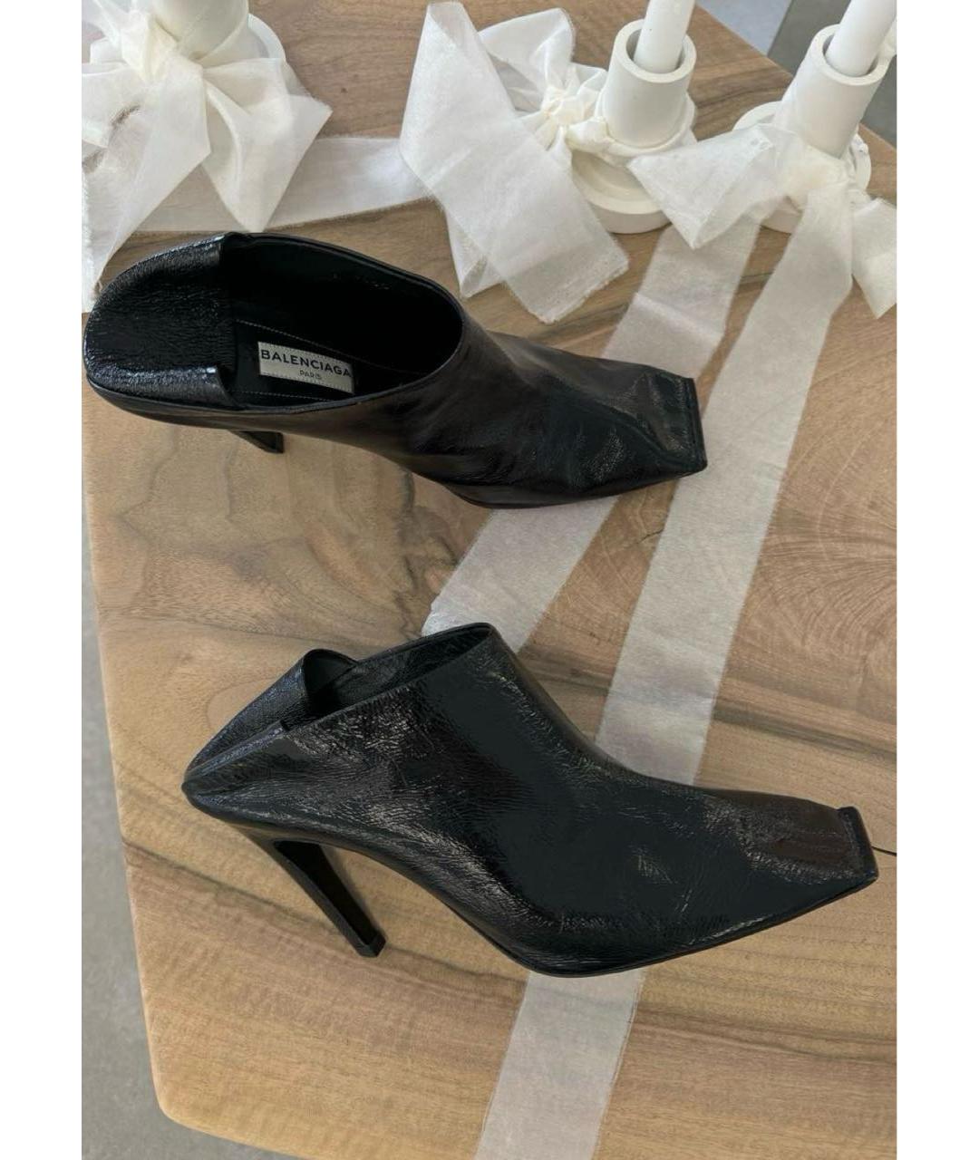 BALENCIAGA Черные сабо из лакированной кожи, фото 5