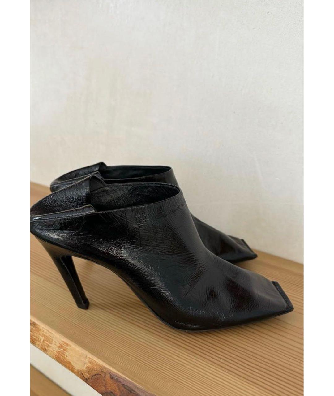 BALENCIAGA Черные сабо из лакированной кожи, фото 4