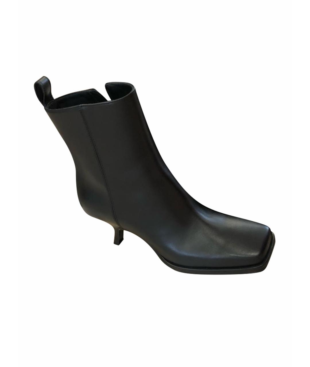 TRUSSARDI Черные кожаные полусапоги, фото 1