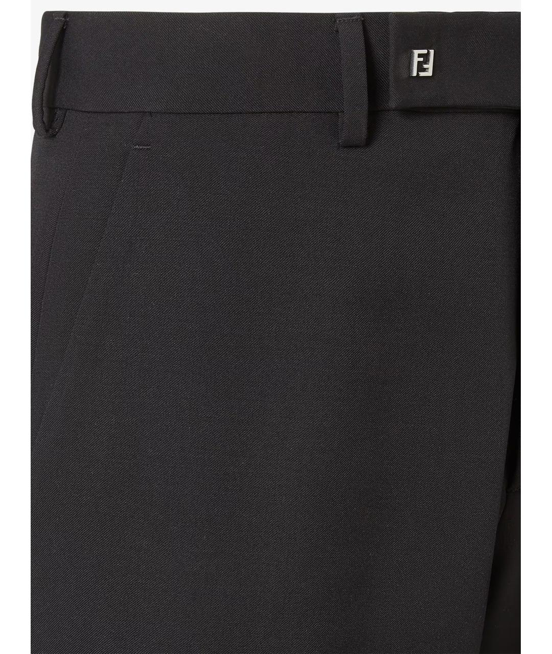 FENDI Черные хлопковые повседневные брюки, фото 3